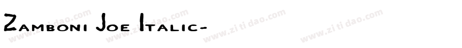 Zamboni Joe Italic字体转换